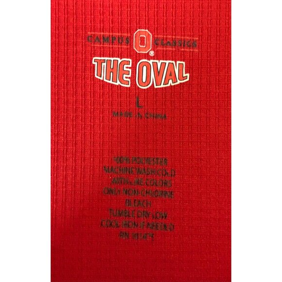 Ohio State Buckeyes Men's Size Large Red Waffle Knit Polo Shirt Campus Classics - Picture 7 of 7